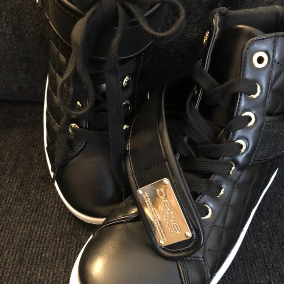 WOMEN BEBE HIGH TOP SNEAKERS (NWOT) MAY RUN 1/2 SM - Picture 7 of 7